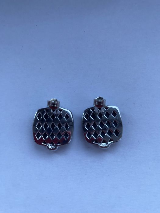 Cercei pătrați argint Sterling Silver cu onix fațetat 8 grame din 2007