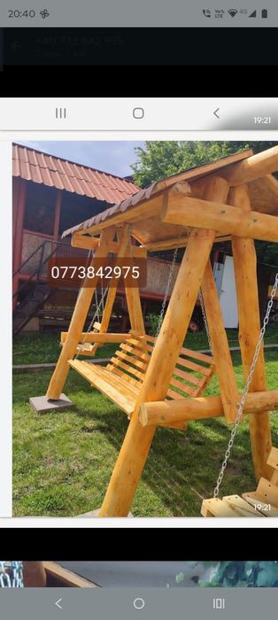 Leagăn balansoar lemn rotund