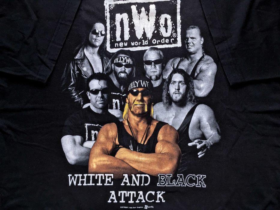 VINTAGE 1999 WCW® n.W.o.® New World Order «WHITE & BLACK ATTACK» — XL