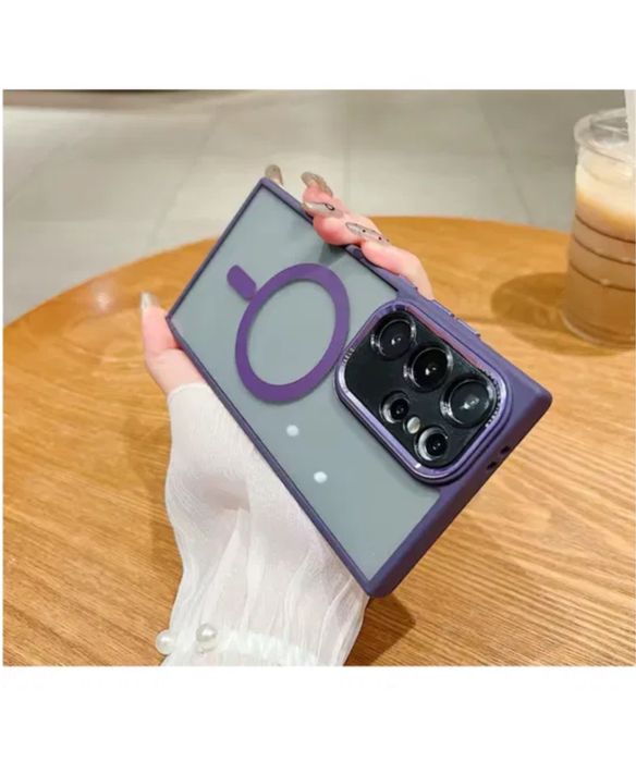 Samsung S23/S24/S25/PLUS/ULTRA Husa Magnetica Spate Lucios Folie Sticl