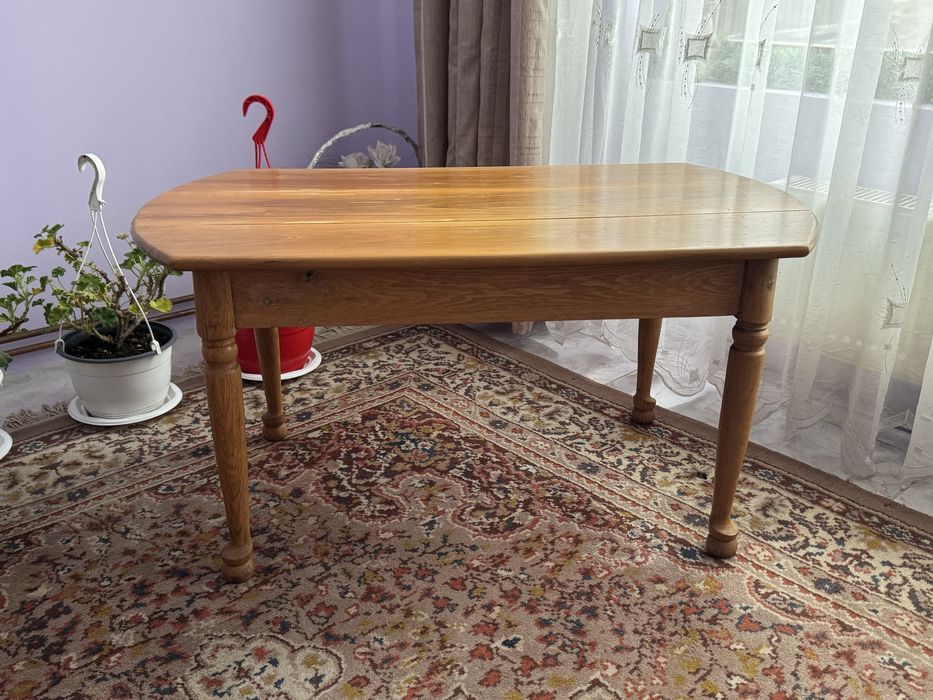 Fotolii vintage + masuta lemn masiv - set mobilier stare excelenta