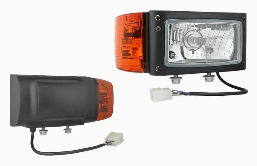 Агро Фарове с Мигач Къси и Дълги Светлини с букса за трактор, багер