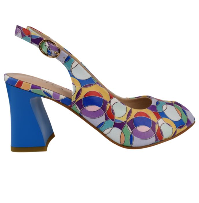 Sandale cu toc patrat din  piele