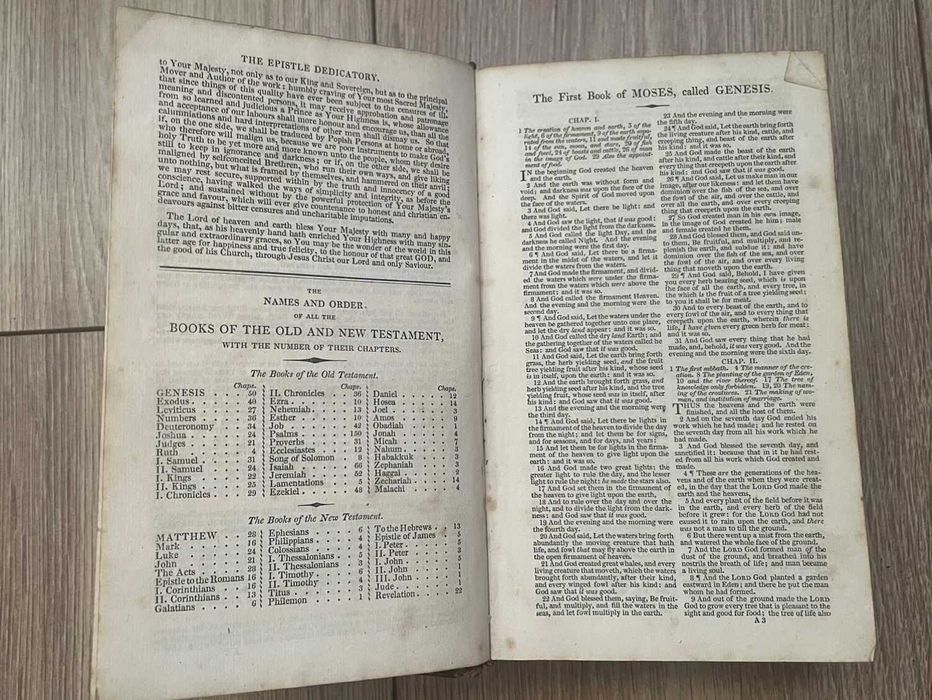 Biblia / Biblie veche, 1829 , in limba engleza, 19X12X5 cm