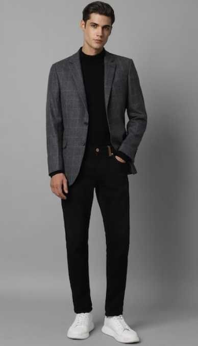 Sacou blazer 40 L slim Massimo Dutti NOU lana Finest Italian albastru