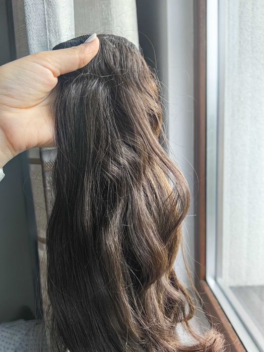 Коса от естествен косъм, среден клас, цвят тъмно кестеняво (02)