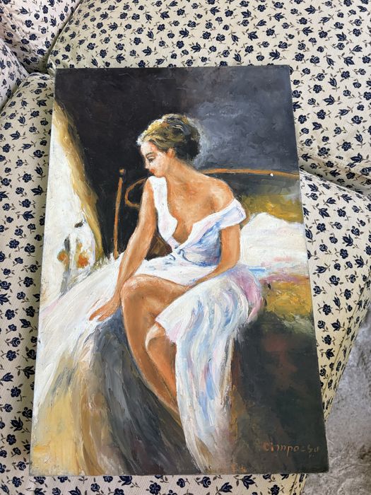 Vand tablou pictat ulei profesional artist premium handmade pictura cimpoesu pictor roman. De la pret achizitie  499 lei la 199 lei iasi centru