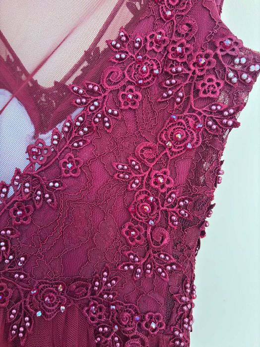 Rochie voal rosie/visiniu ocazie