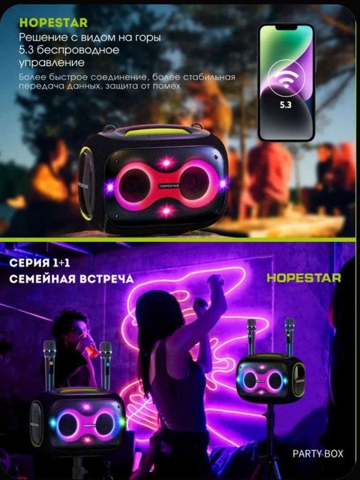Колонка портативная музыкальная HOPESTAR Party Box 120 Вт