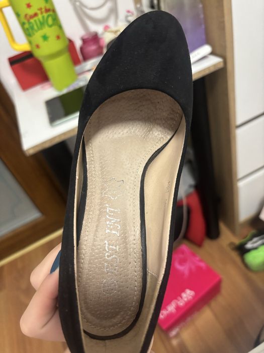 pantofi eleganti din catifea negra