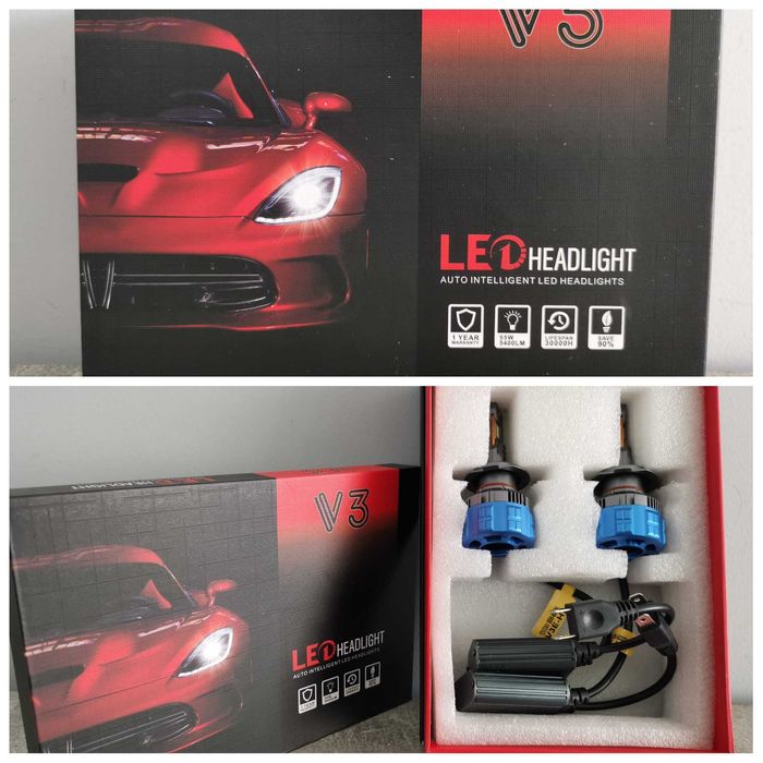 LED крушки за основни фарове  Н1  Н7  Н4 - 45 W, 6500LM