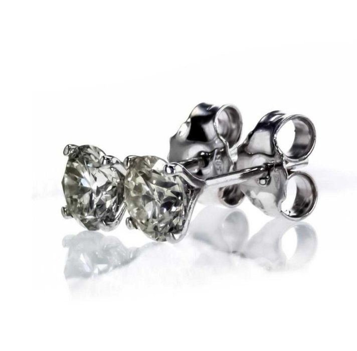 Cercei aur alb 14 k cu diamante naturale 1.44 ct cu certificat