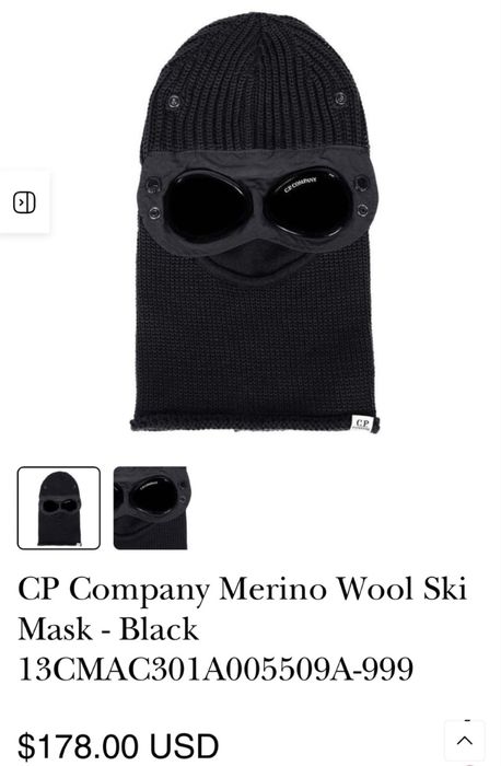 CP Company Merino Wool Ski Mask - Black
