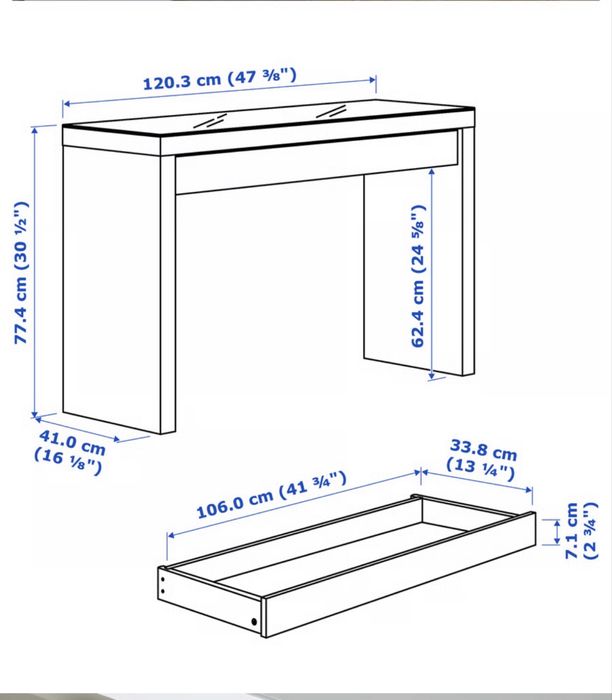 Vând măsuță/birou de machiaj Malm - Ikea