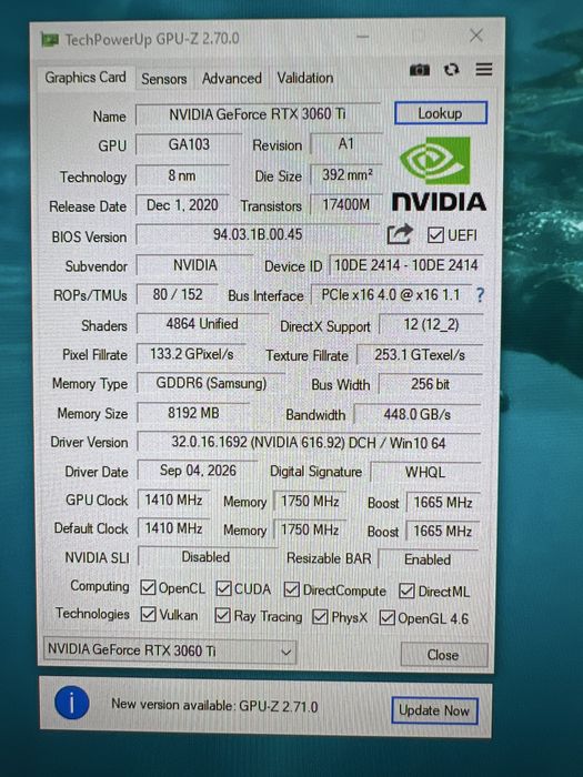 Видеокарта rtx 3060 ti 8гб