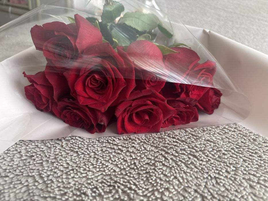 Цветы, букет, романтик. 9 роз