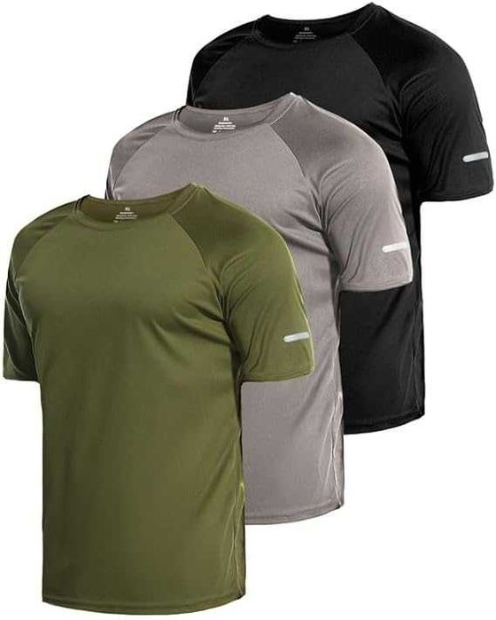 Мъжки спортни тениски – комплект 3 броя, бързосъхнещи