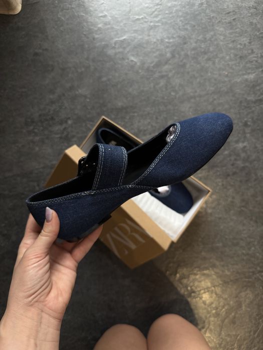 Балетки из денима Zara