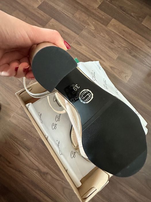 Pantofi aurii piele naturală