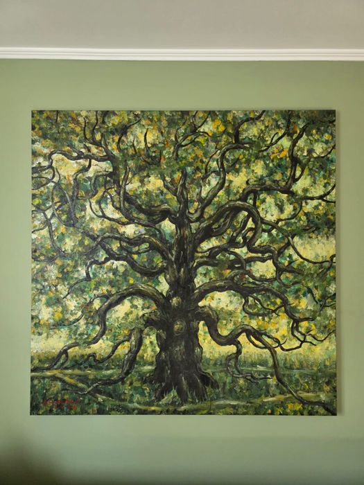 Tablou pictat in acryl 139x139 cm2