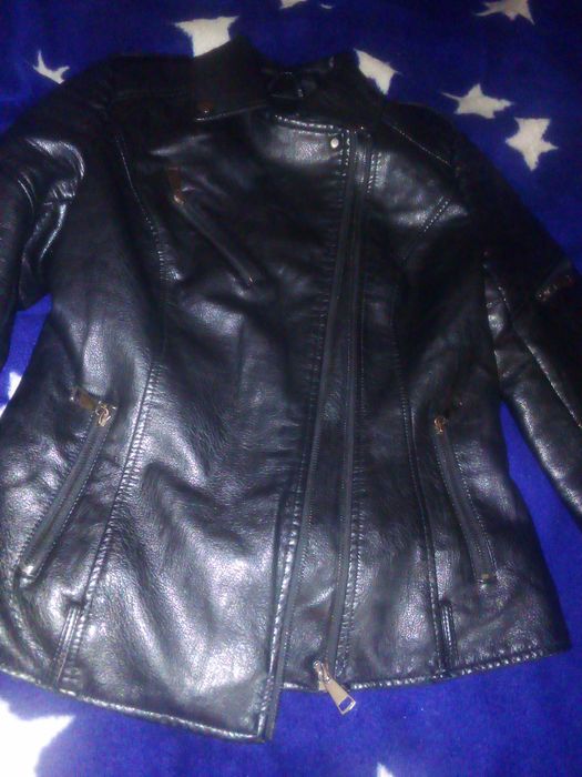 Кожаная куртка тёплая рр44-46