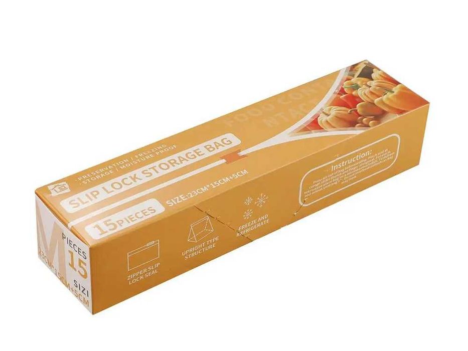 Затварящи се пликове за храна – капацитет 1200 мл, 15 броя в комплект