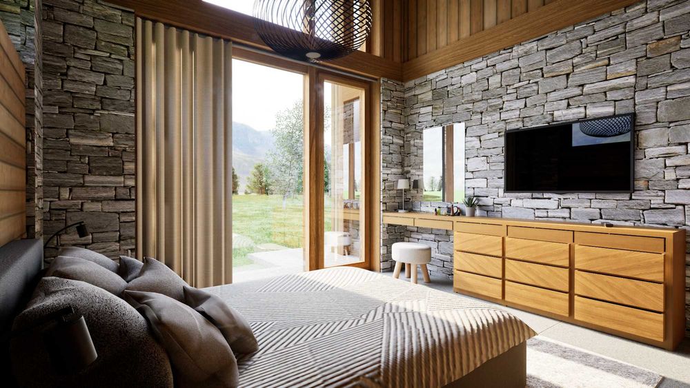 Еднофамилна къща с пет спални в алпийски стил между Банско и Разлог