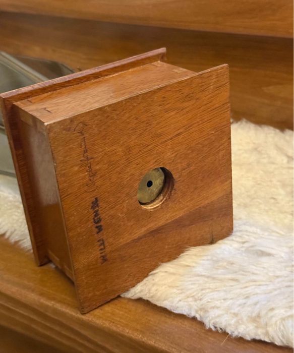 Felinar tip bronz alama cu suport lumanare deco retro