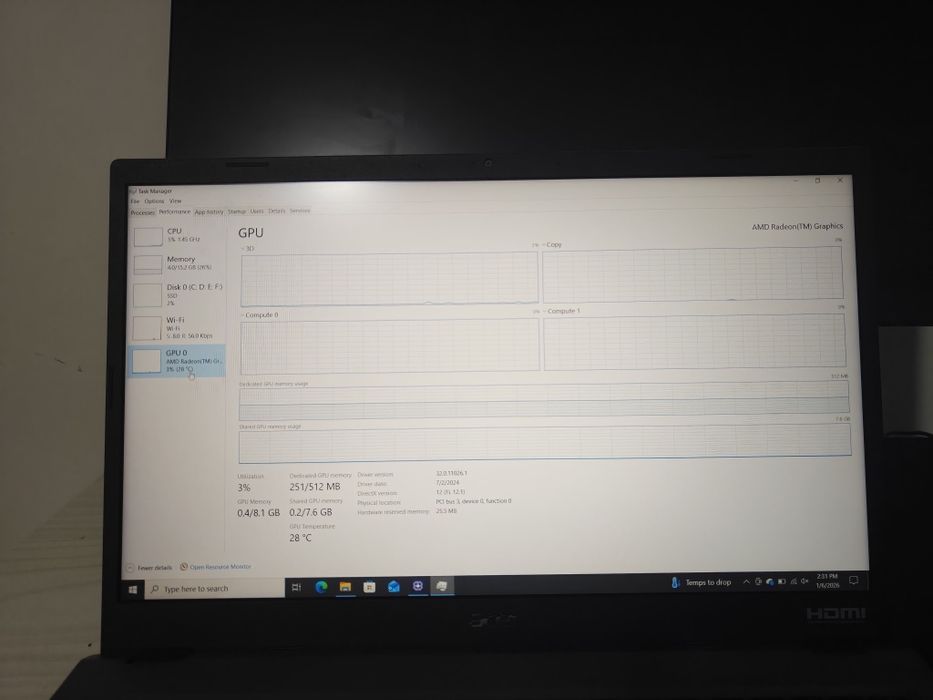 Laptop Acer Extensa 15 EX215-24 cu garanție