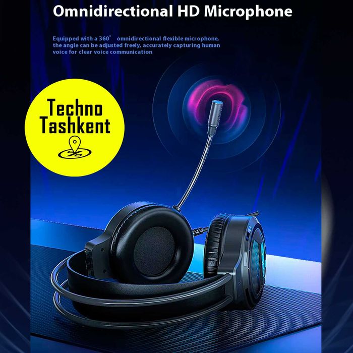 Проводные игровые наушники Aula S606B RGB, с микрофоном