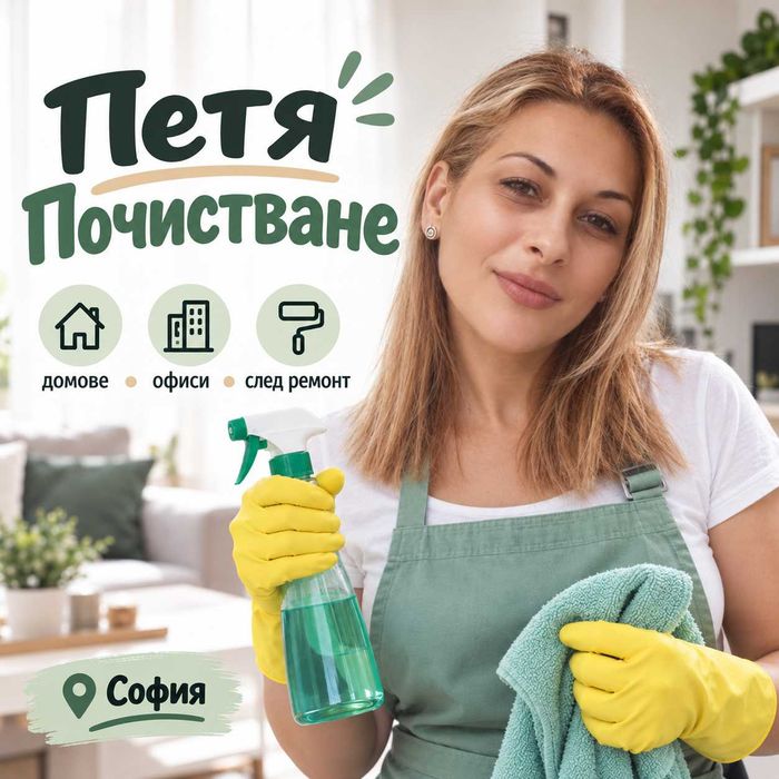 Почистване на домове, офиси и след ремонт - София