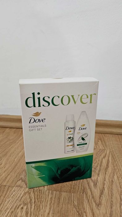 Set cadou Dove: Gel de dus Fresh Care, 250ml + Deodorant Dove Cucumber, 150ml