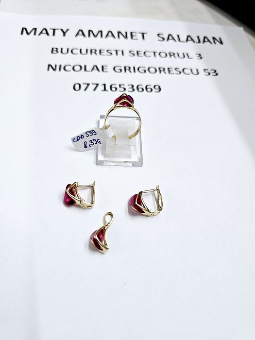 Vand set bijuterii din aur 14 k 8.39 g cod 539