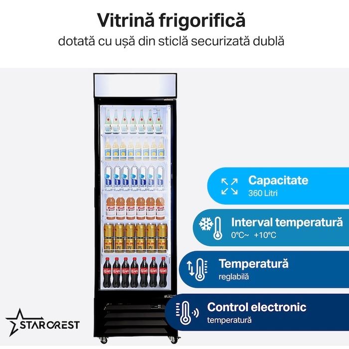Нова професионална хладилна витрина,STARCREST SPS-360DC  360 л,