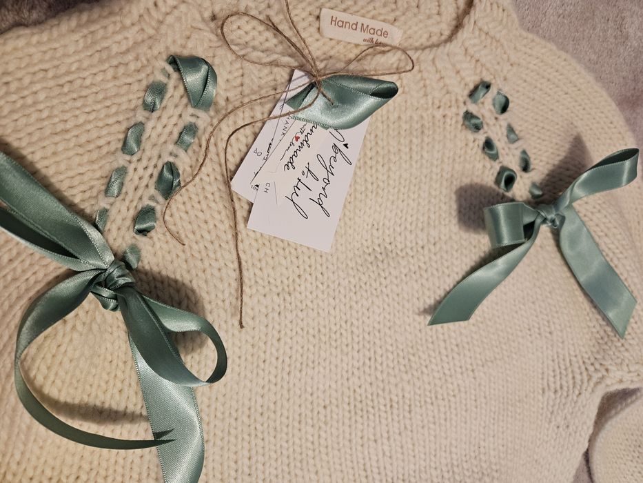 Pulover lana 100% dama tricotat manual marimea M