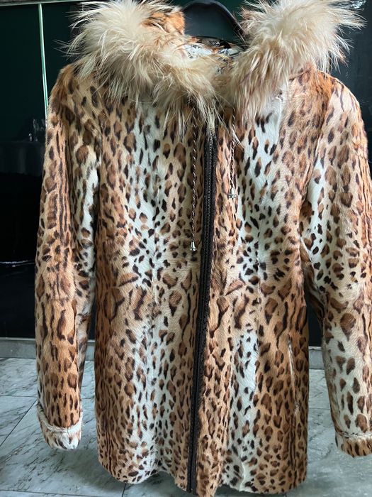 Кожено 3/4 палто заек