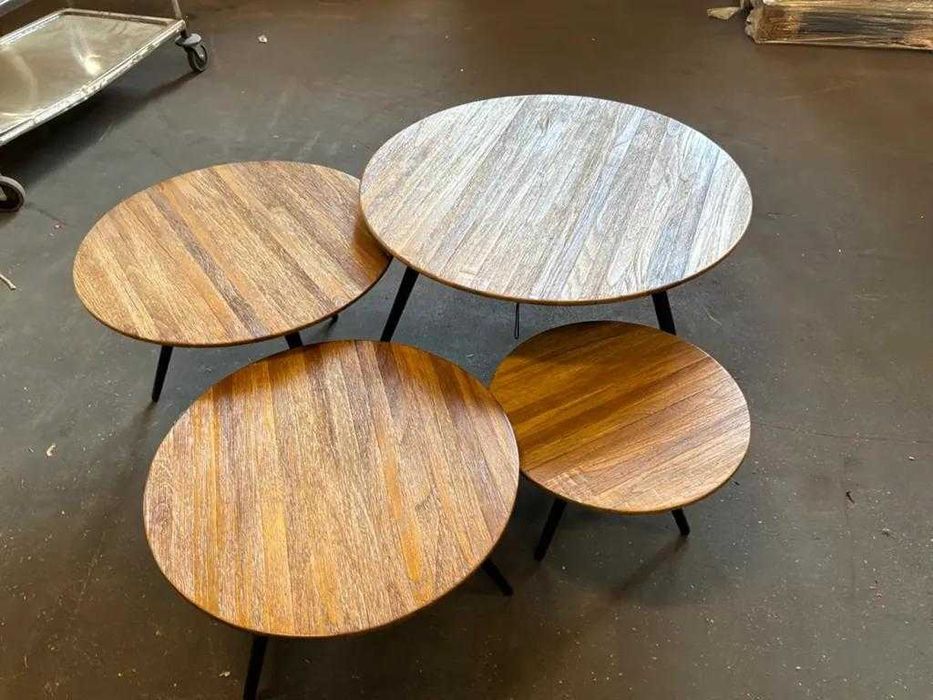 Set 4 măsuțe de cafea din lemn de tec