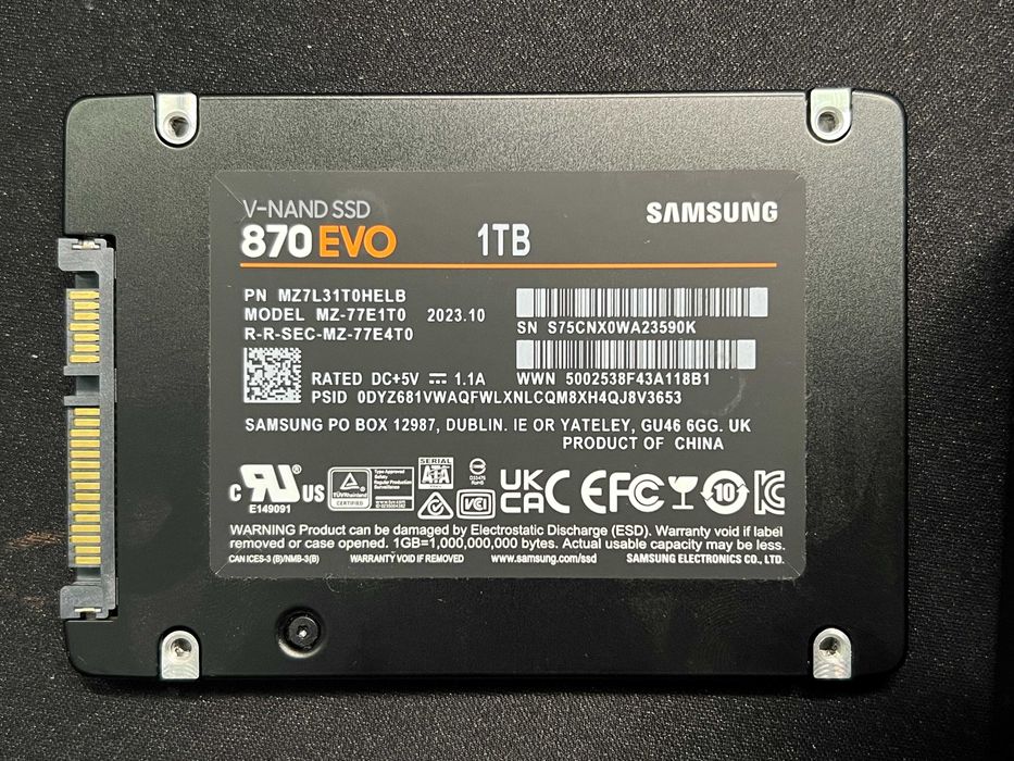 SSD Samsung 870 EVO 1TB SATA 2.5” - fiabil, ideal upgrade