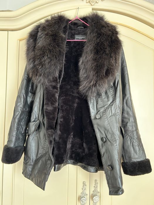 Шуба полушубок чернобурка