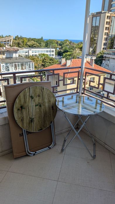 Сгъваема кръгла маса за тераса , пикник къмпинг риболов бесетка