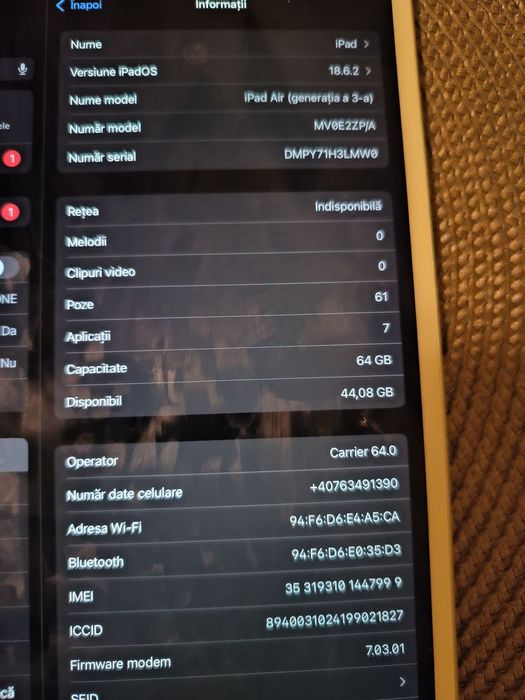 iPad Air 3rd gen , cu Sim