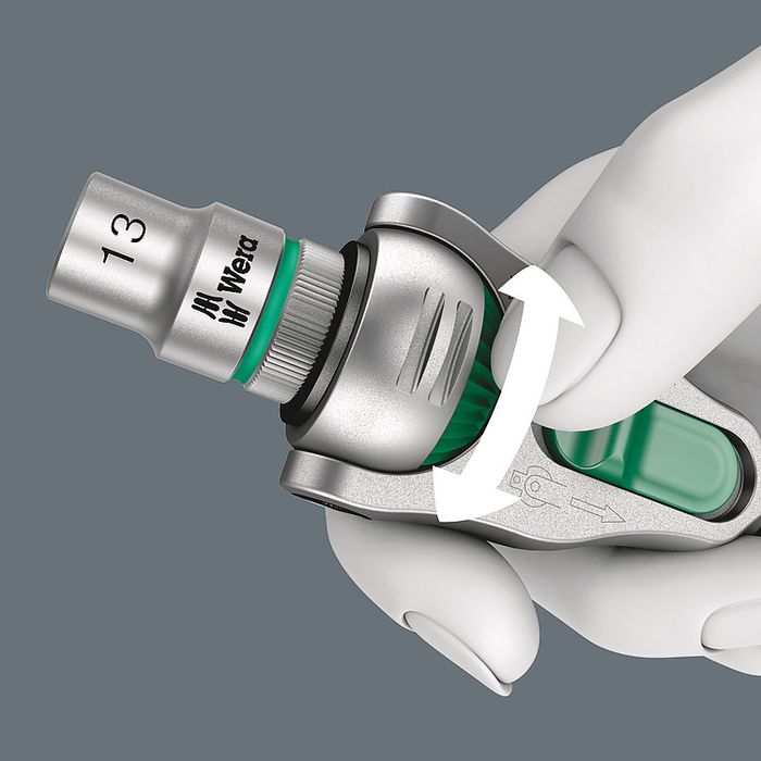 Cheie cu clichet, profil patrat, 1/4"x152mm, Wera 8000A SB Zyklop