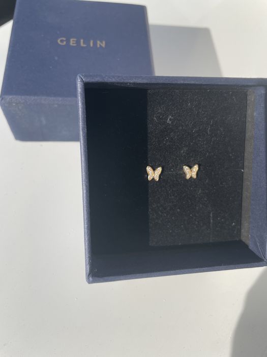 Cercei noi din aur cu diamante