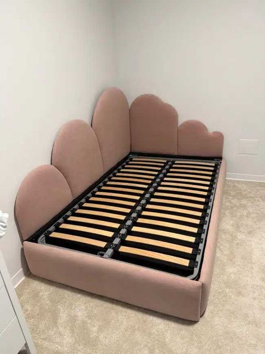 Pat tapitat Copii Rose somiera fixa sau metalica