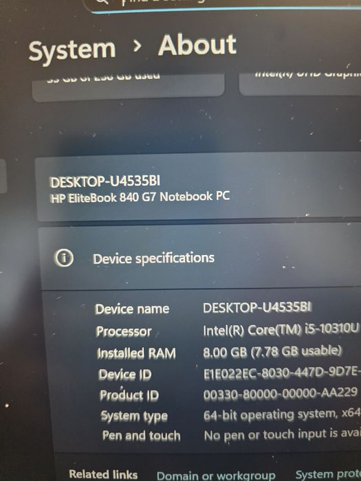 Vand Laptop HP Elitebook 840 G7