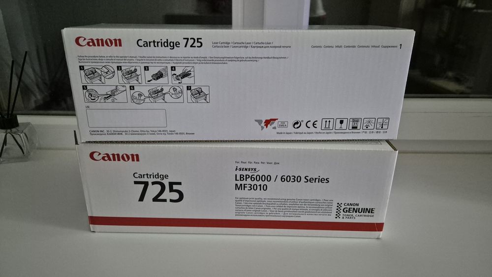 Новые катриджи canon 725