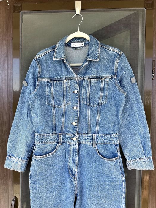 Дамски дънков гащеризон ZARA - размер L, Отлично състояние