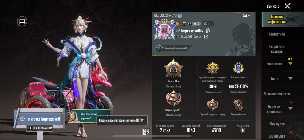 Аккаунт в игре:Pubg mobile