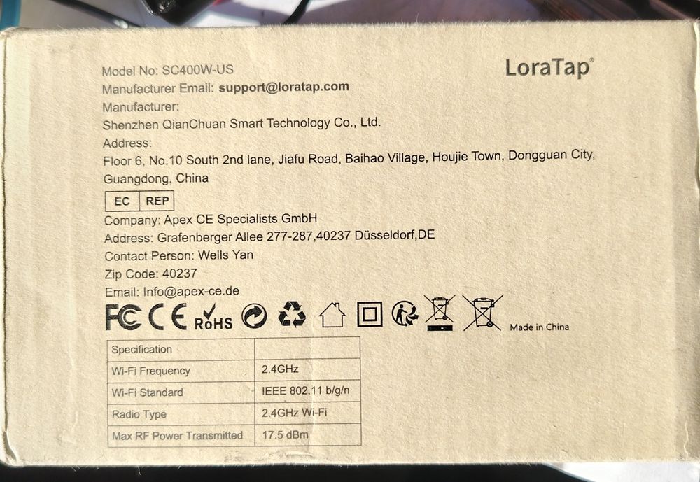 LoraTap SC400W-US WiFi интелигентен прекъсвач