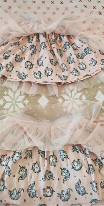 Fusta din tull, cu imprimeu unicorni , măsura 98-104